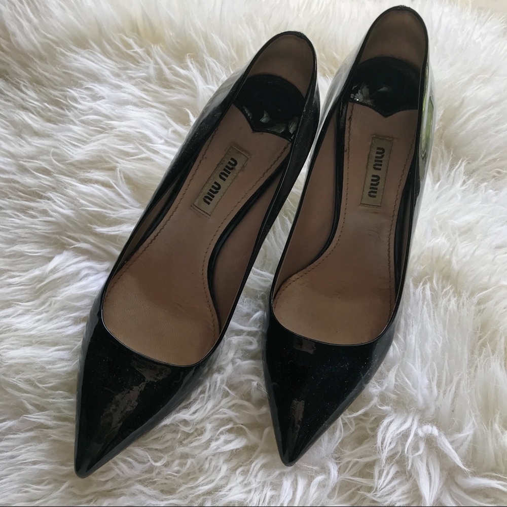 Miu Miu Heels with Silver Glitter Sole